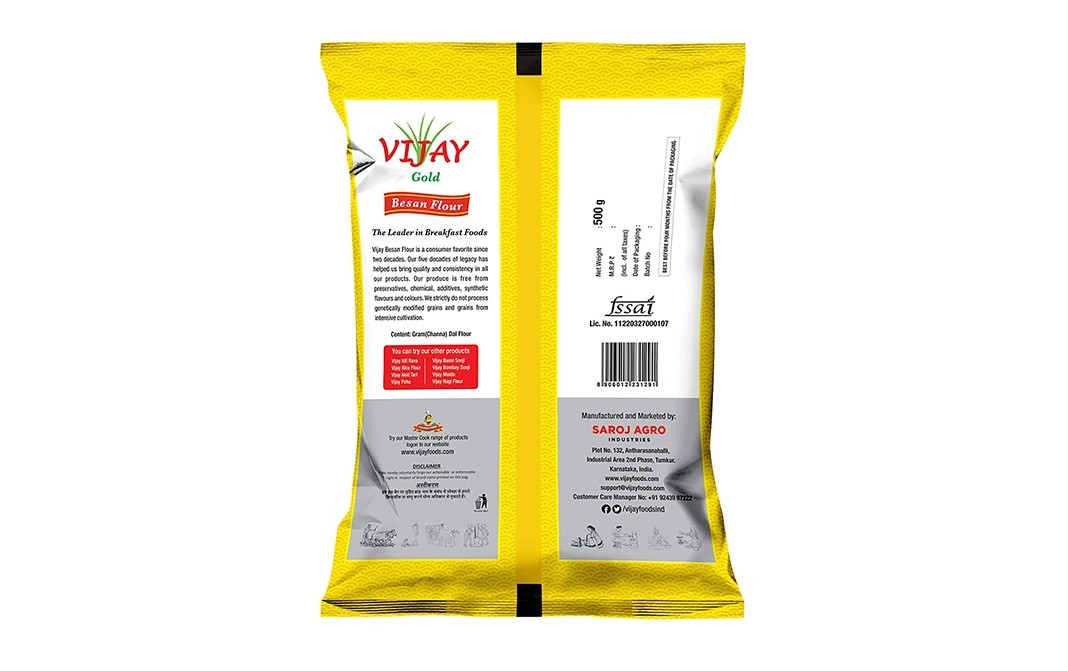 Vijay Gold Besan Flour    Pack  500 grams
